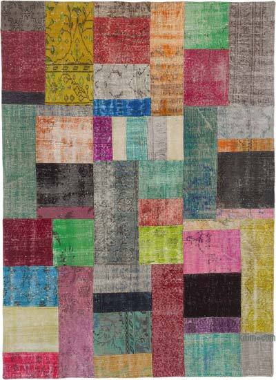 Çok Renkli Boyalı Patchwork Halı - 173 cm x 239 cm