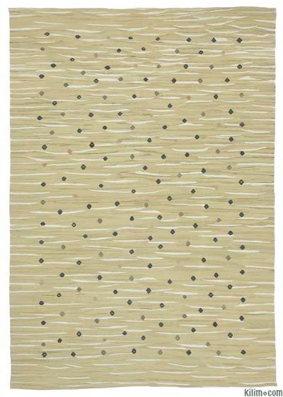 New Contemporary Handwoven Kilim Rug - 6' 5" x 9' 4" (77 in. x 112 in.) - Vintage Yarn
