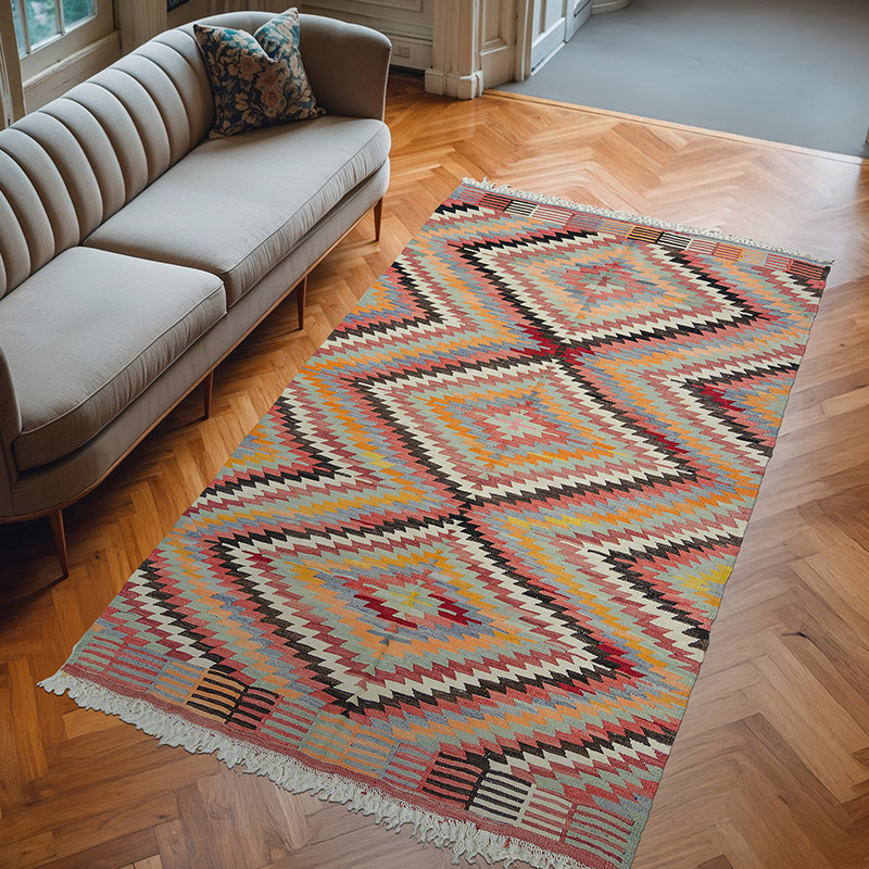 Çok Renkli Afyon Kilimi - 166 cm x 278 cm - K0010735