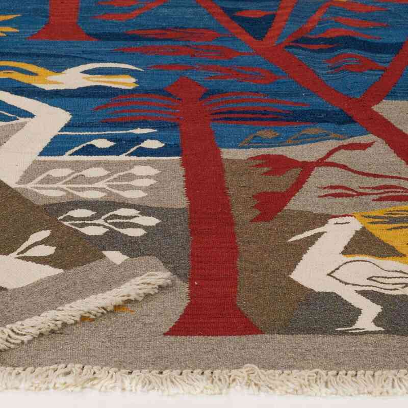 Azul Oscuro Nueva Alfombra Turca Kilim - K0010792