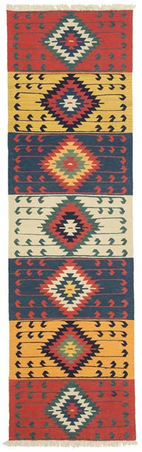 Multicolor New Turkish Kilim Runner - 2' 11" x 10'  (35" x 120")