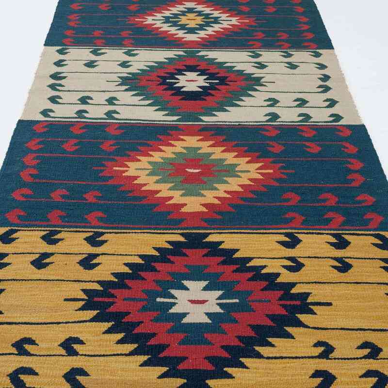 Multicolor New Turkish Kilim Runner - 2' 11" x 10'  (35" x 120") - K0010796