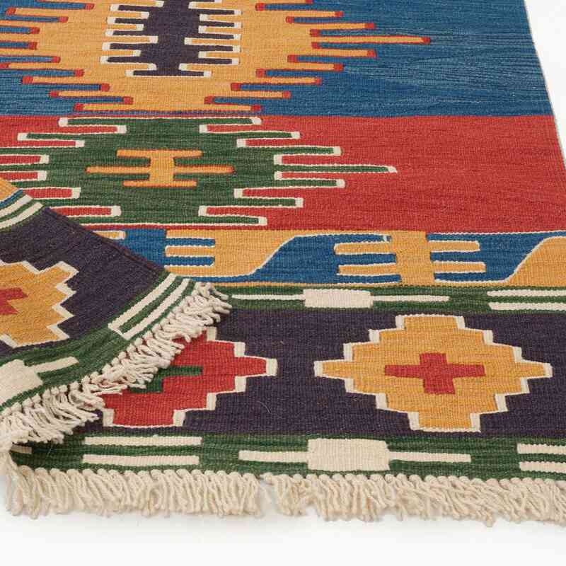Multicolor New Turkish Kilim Runner Rug - K0010801