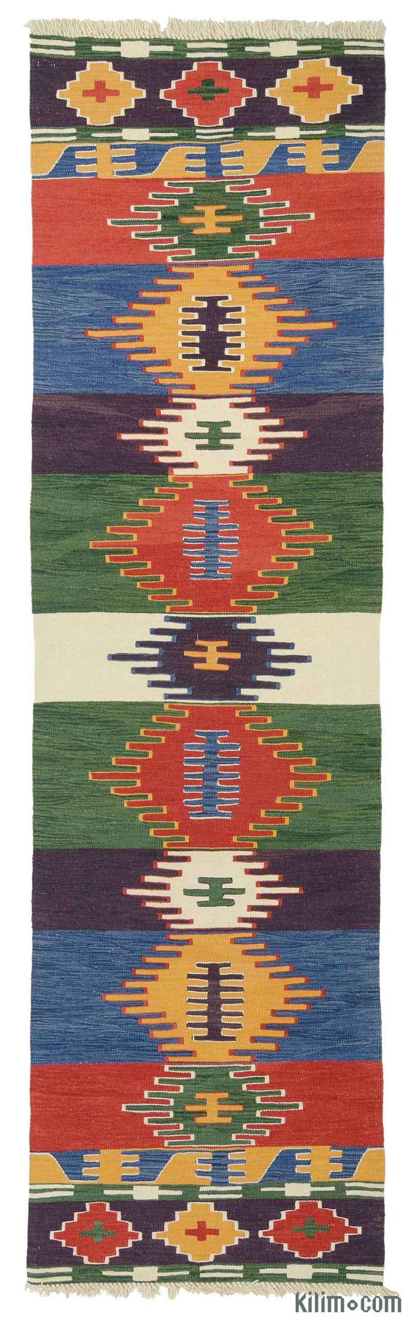 Multicolor New Turkish Kilim Runner Rug - K0010801