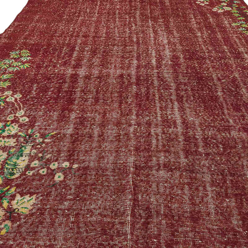 Red Vintage Turkish Hand-Knotted Rug - 6' 11" x 10' 2" (83" x 122") - K0011669