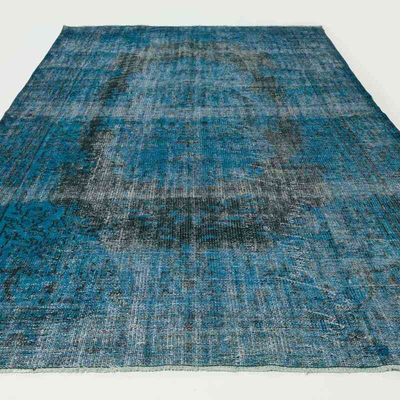 Blue Over-dyed Turkish Vintage Rug - 6'  x 9' 7" (72 in. x 115 in.) - K0011698