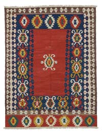 Multicolor New Handwoven Turkish Kilim Rug - 5' 2" x 6' 9" (62" x 81")