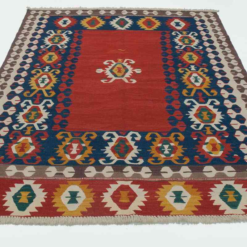 Multicolor Nueva Alfombra Turca Kilim - 157 cm x 205 cm - K0012176
