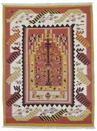 New Handwoven Turkish Kilim Rug - 5' 1" x 8' 5" (61" x 101")