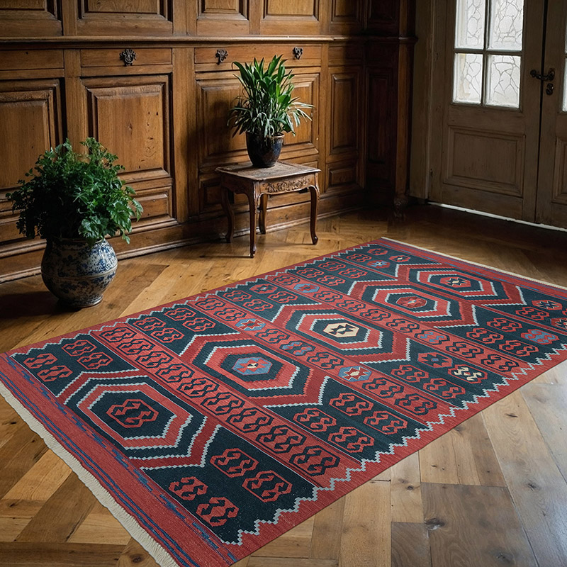 New Handwoven Turkish Kilim Rug - K0012182