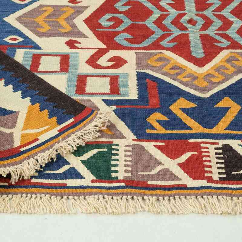Çok Renkli Yeni El Dokuma Kilim - K0012303