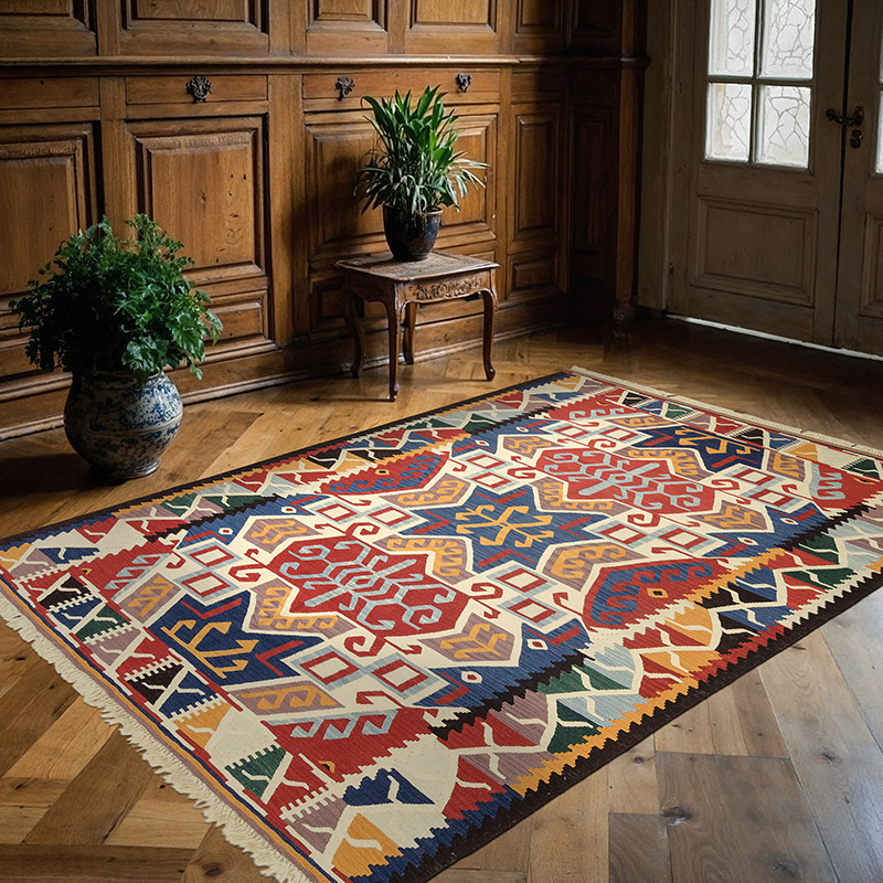 Multicolor New Handwoven Turkish Kilim Rug - K0012303