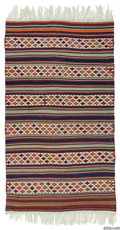 Çok Renkli Antika Manisa Kilimi - 148 cm x 266 cm