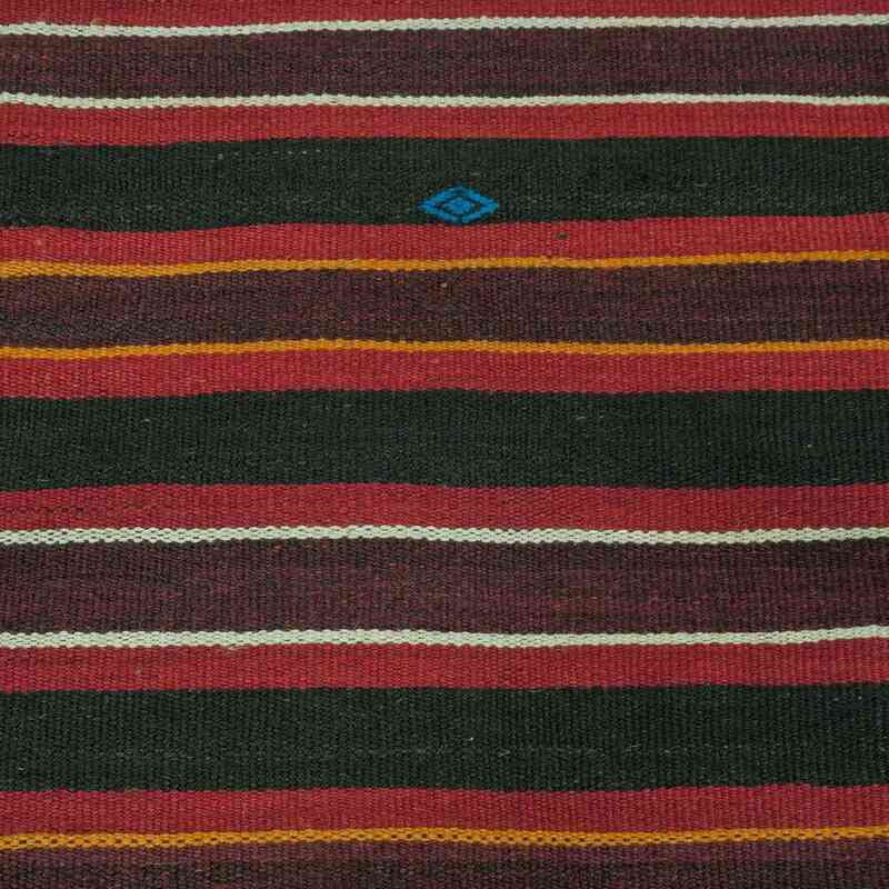Negro, Rojo Alfombra Vintage Kilim Turca - 185 cm x 330 cm - K0013289