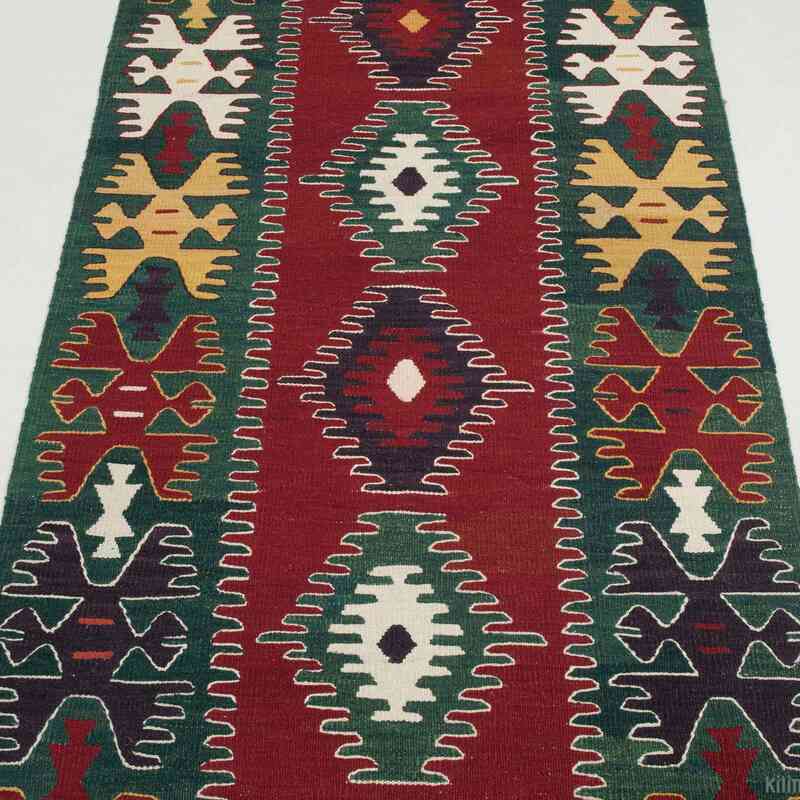 Kırmızı, Yeşil Yeni Kök Boya Kilim Yolluk - K0013318
