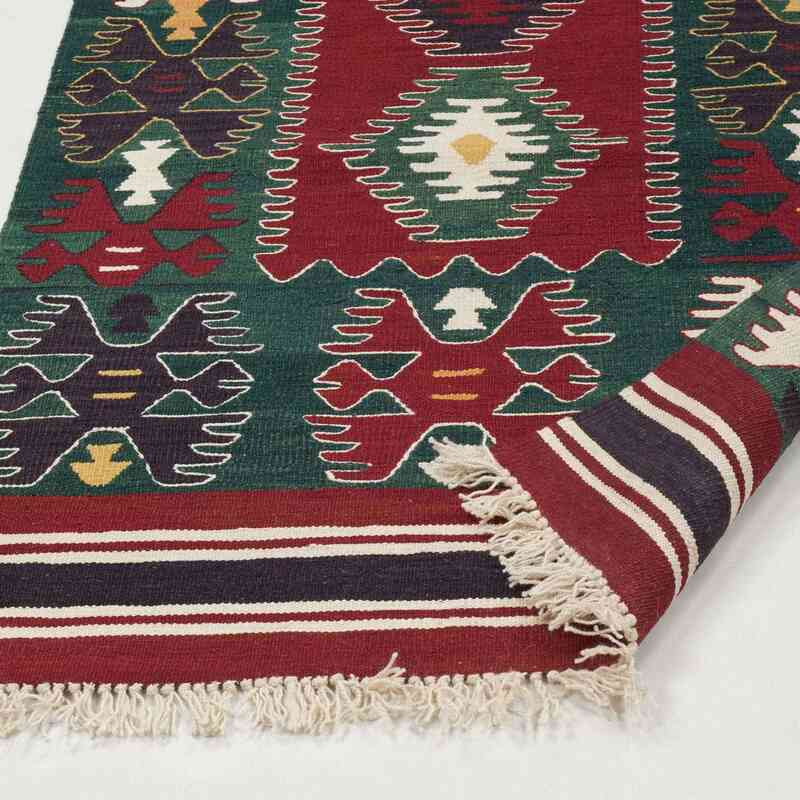 Kırmızı, Yeşil Yeni Kök Boya Kilim Yolluk - K0013318
