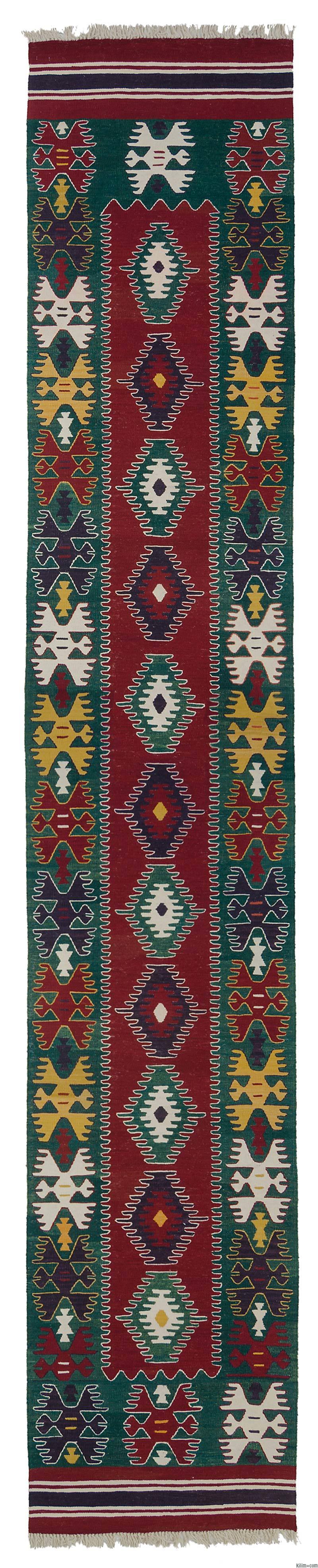 Kırmızı, Yeşil Yeni Kök Boya Kilim Yolluk - K0013318