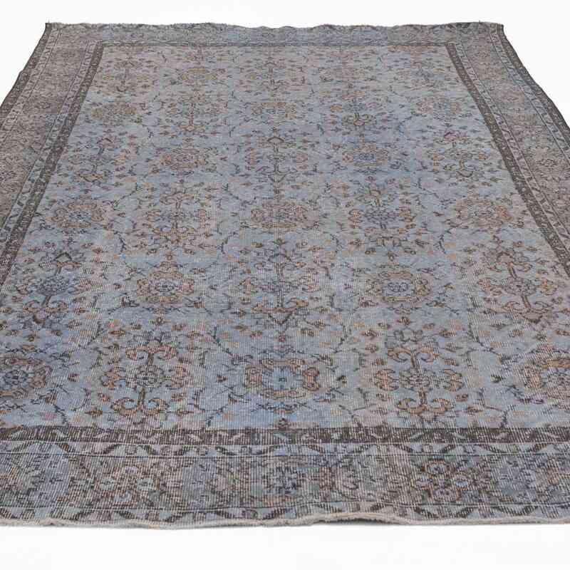 Blue Over-dyed Turkish Vintage Rug - 6' 3" x 9' 10" (75 in. x 118 in.) - K0013452
