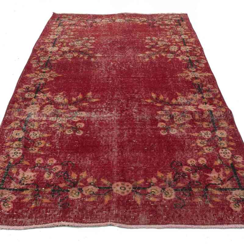 Red Vintage Turkish Hand-Knotted Rug - 3' 10" x 6' 8" (46 in. x 80 in.) - K0014279