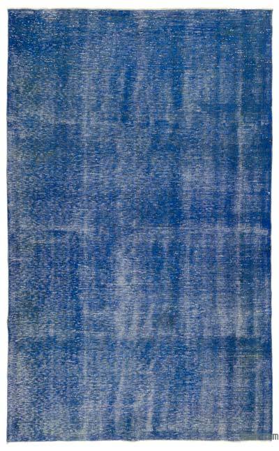 Blue Over-dyed Turkish Vintage Rug - 6' 7" x 10' 3" (79 in. x 123 in.)