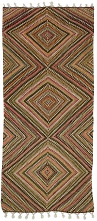 Vintage Erzurum Kilim Rug - 5' 3" x 12' 2" (63" x 146")