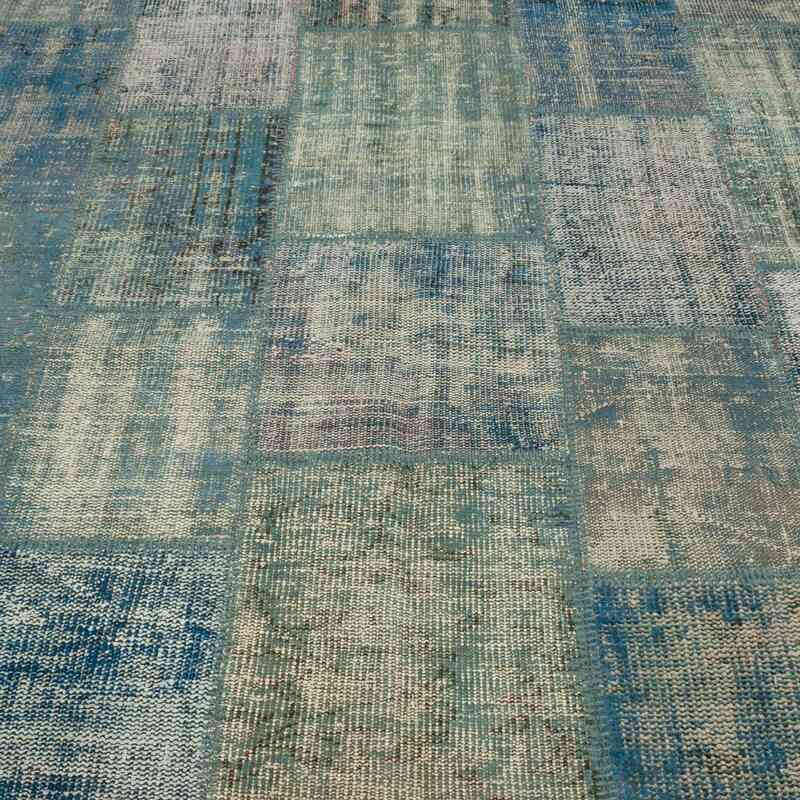 Mavi Boyalı Patchwork Halı - 203 cm x 299 cm - K0016059