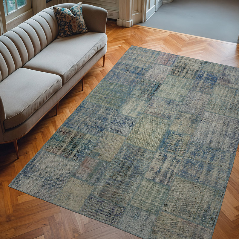 Boyalı Patchwork Halı - 203 cm x 299 cm - K0016059