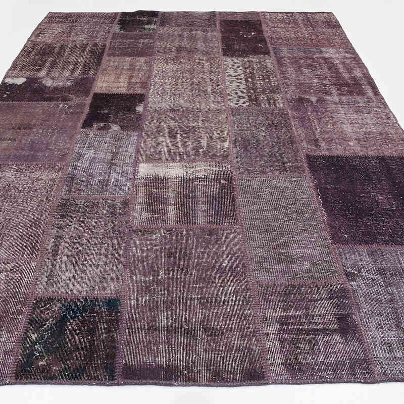 Mor Boyalı Patchwork Halı - 215 cm x 300 cm - K0016077