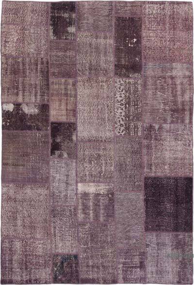 Mor Boyalı Patchwork Halı - 215 cm x 300 cm