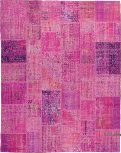 Pembe, Mor Boyalı Patchwork Halı - 244 cm x 310 cm