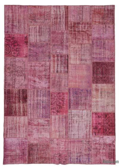 Pembe Boyalı Patchwork Halı - 248 cm x 352 cm