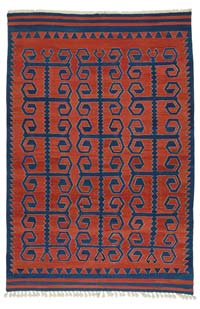 Red, Blue New Turkish Kilim Rug
