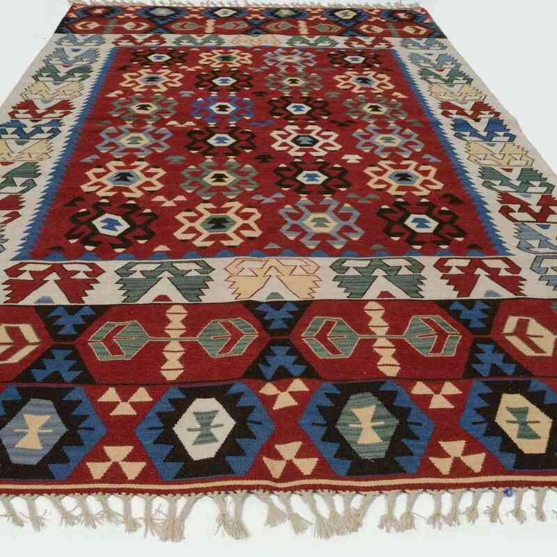 Rojo Nueva Alfombra Turca Kilim - K0016129