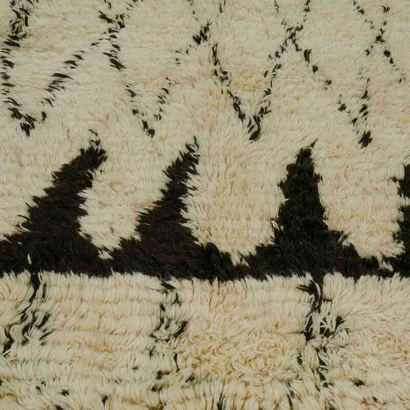 Beige New Moroccan Style Hand-Knotted Tulu Rug - 6' 9" x 11'  (81" x 132") - K0016303