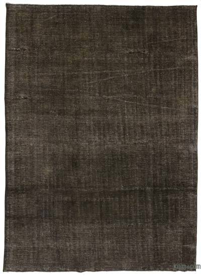 Grey, Brown Over-dyed Vintage Hand-Knotted Oriental Rug - 9' 7" x 13' 1" (115 in. x 157 in.)