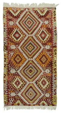 Red Vintage Cal Kilim Rug - 5' 4" x 10' 2" (64" x 122")