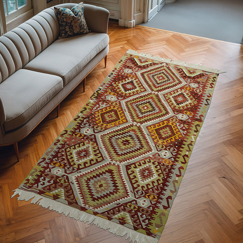 Kırmızı Çal Kilimi - 163 cm x 309 cm - K0018651