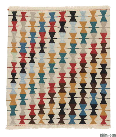 Çok Renkli Yeni Kök Boya El Dokuma Kilim