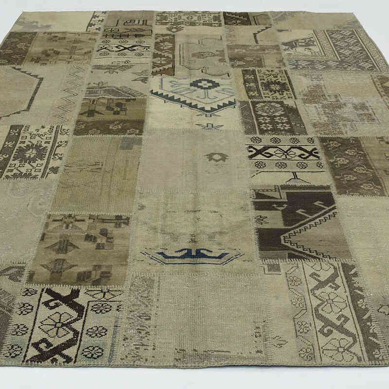 Bej Boyalı Patchwork Halı - 205 cm x 295 cm - K0018678