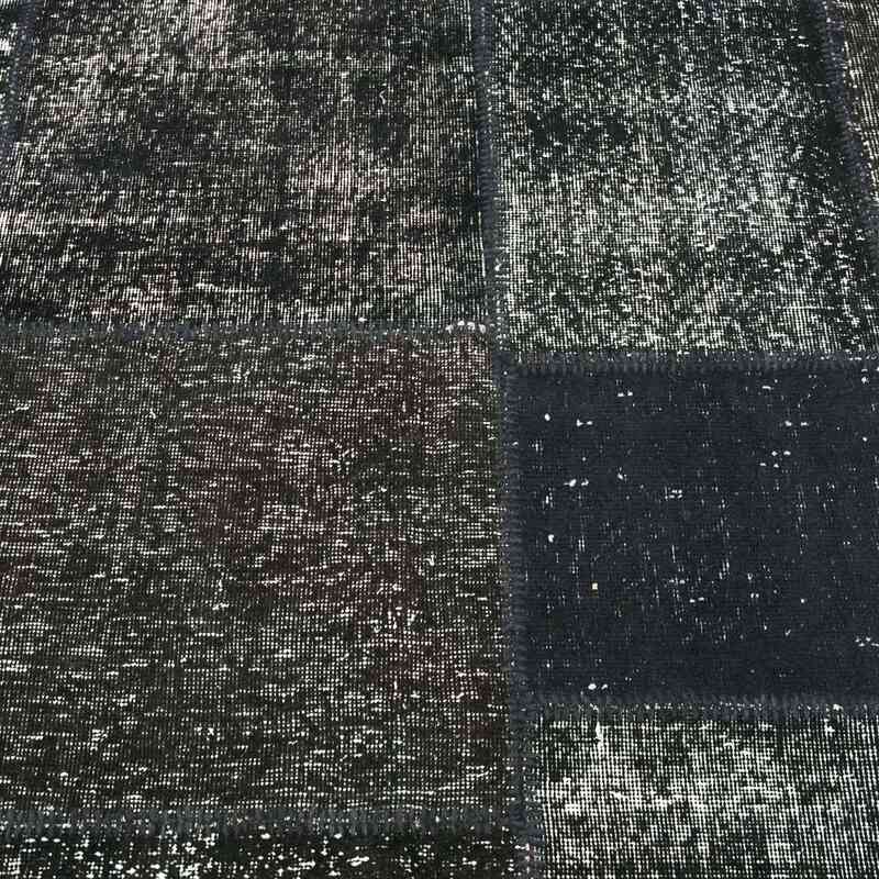 Siyah Boyalı Patchwork Halı - 200 cm x 302 cm - K0018679