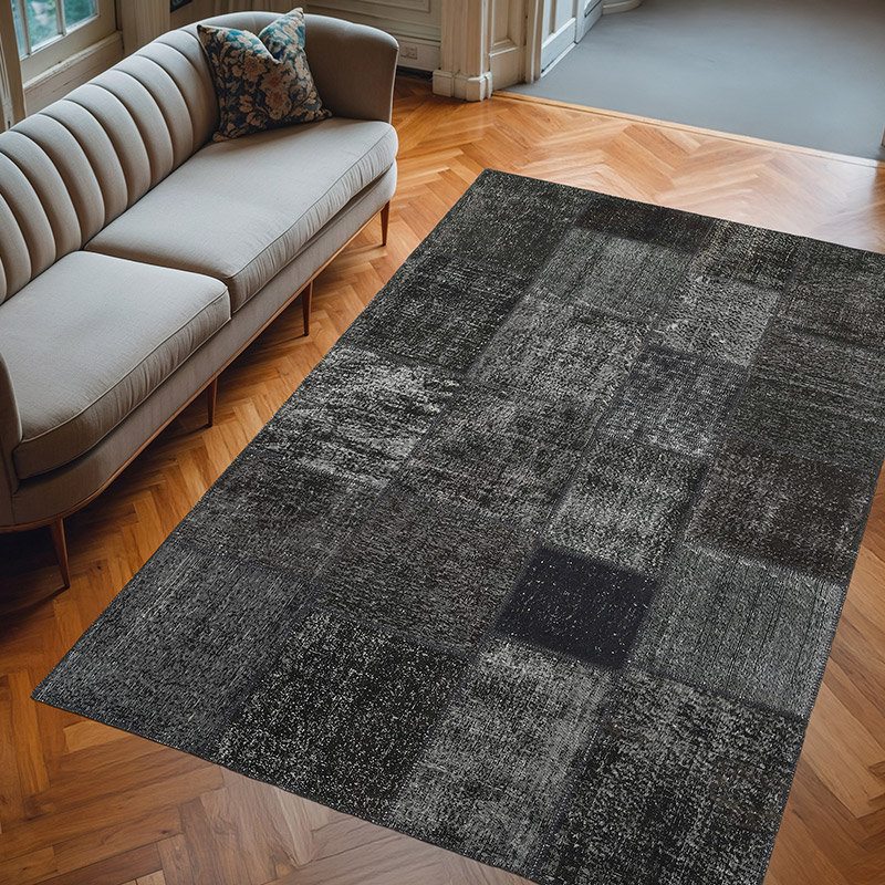 Alfombra De Retazos Turca Sobre-teñida - 200 cm x 302 cm - K0018679