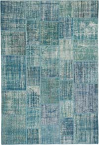Alfombra De Retazos Turca Sobre-teñida - 205 cm x 301 cm