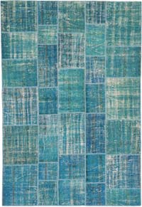 Alfombra De Retazos Turca Sobre-teñida - 206 cm x 300 cm
