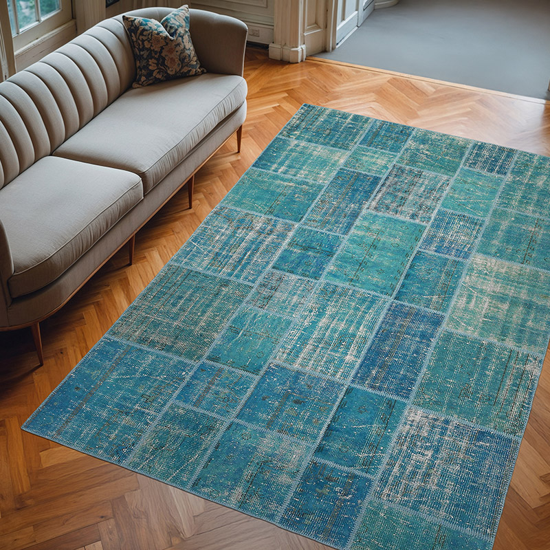 Alfombra De Retazos Turca Sobre-teñida - 206 cm x 300 cm - K0018695