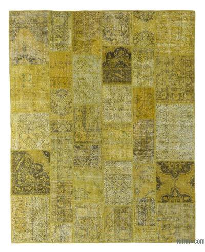 Sarı Boyalı Patchwork Halı - 246 cm x 308 cm