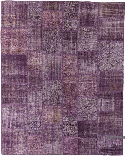 Mor Boyalı Patchwork Halı - 244 cm x 308 cm
