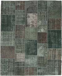 Gri Boyalı Patchwork Halı - 248 cm x 305 cm