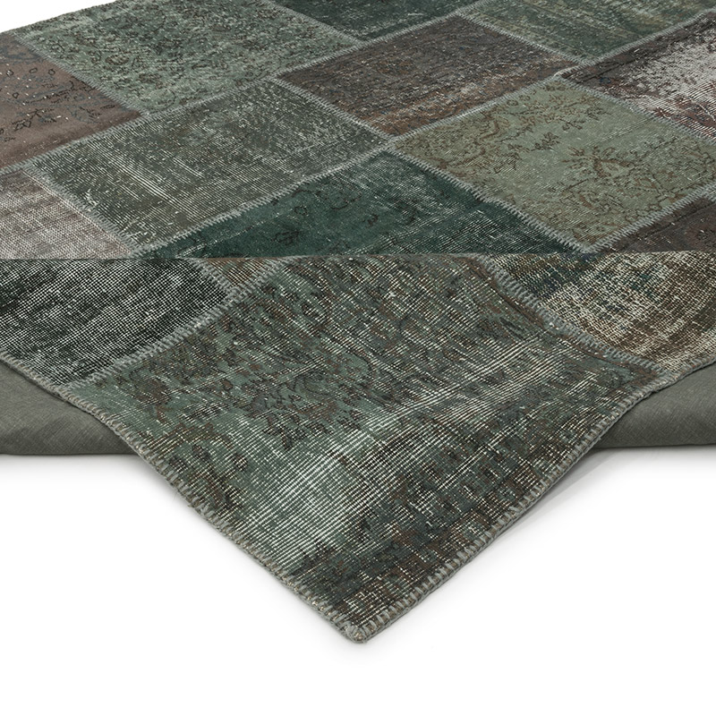 Gris Alfombra De Retazos Turca Sobre-teñida - 248 cm x 305 cm - K0018716