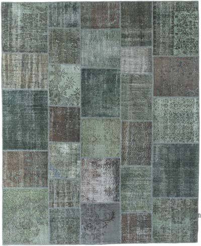 Gri Boyalı Patchwork Halı - 248 cm x 305 cm