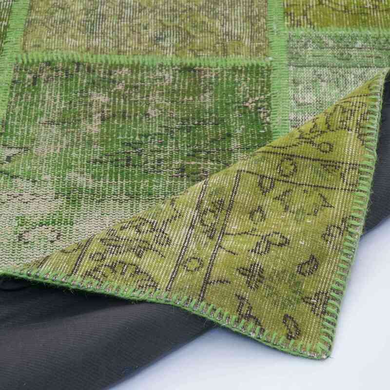 Yeşil Boyalı Patchwork Halı - 242 cm x 300 cm - K0018718